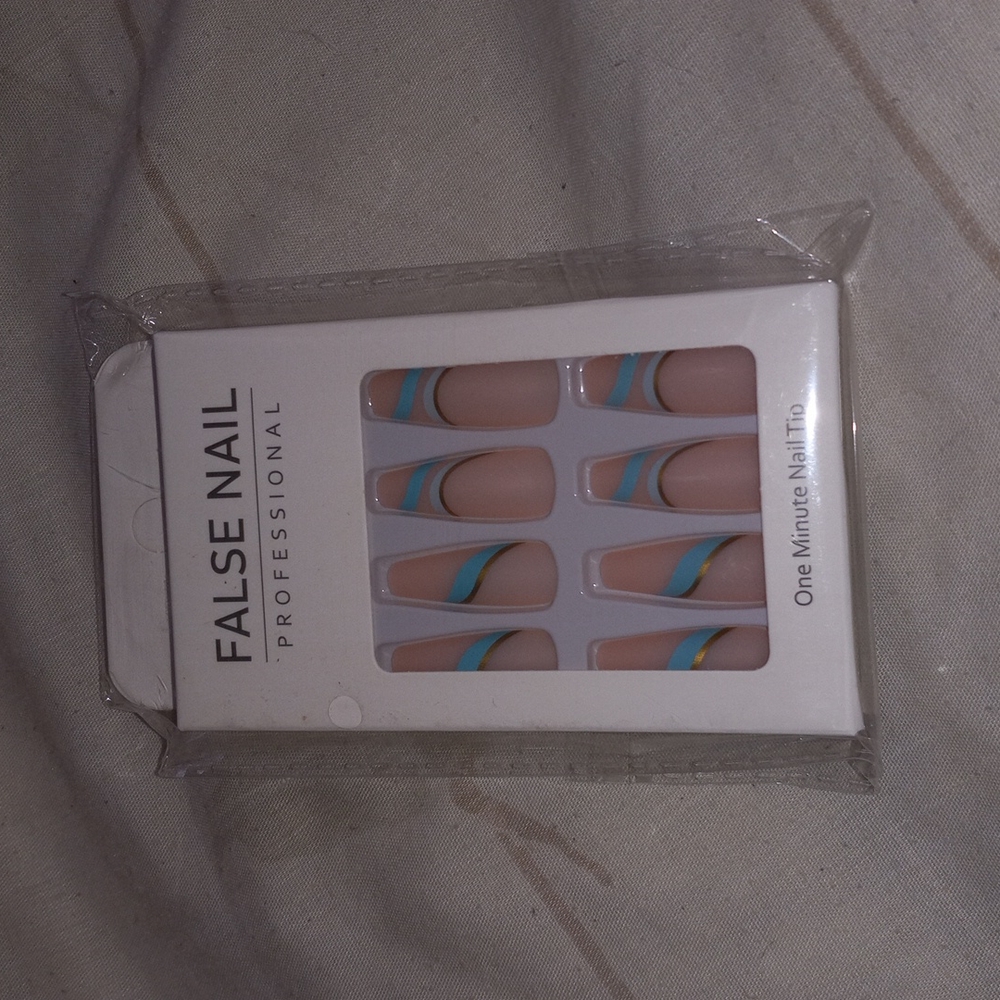 YoYoee Long Press on Nails Swirl False Nails With Designs Coffin Fake Nails Tips